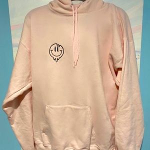 Oversize Embroidered Drippy Smile Hoodie